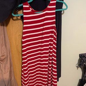 Red and White Swing Dress